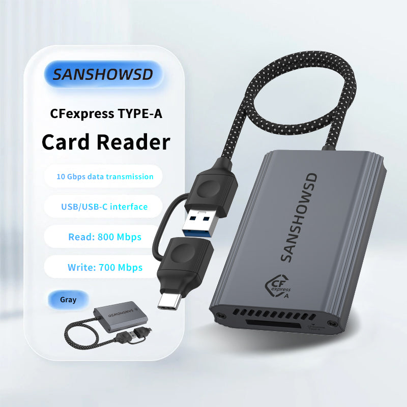 SANSHOWSD CFexpress Type A Card & SD Card Reader with USB 3.2 (Gen 2) 10Gbps