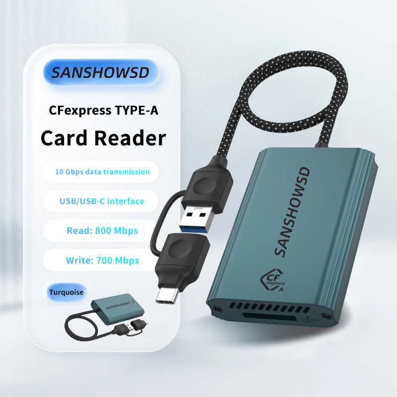 SANSHOWSD CFexpress Type A Card & SD Card Reader with USB 3.2 (Gen 2) 10Gbps