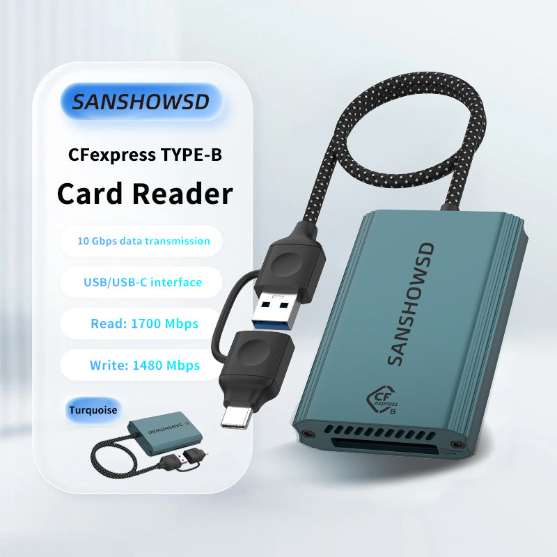 SANSHOWSD CFexpress Type B Card & SD Card Reader with USB 3.2 (Gen 2) 10Gbps